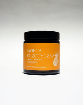Exotische handgefertigte Rübenkerze mit dem Duft von Mango, Ananas und Mglife-Orange - 3