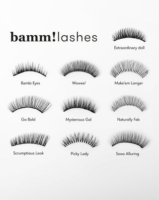 Künstliche Wimpern auf 2d Streifen für mehrfachen Gebrauch sehr weich Go Bold Bamm!Lashes - 6