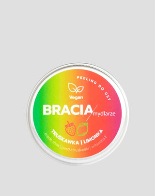 Lippenpeeling Erdbeere mit Limette und Vitamin E feuchtigkeitsspendend-glättend Bracia Mydlarze - 1