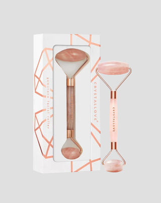 Gesichtsmassagegerät aus Rosenquarz Rose quartz roller - Stein der Liebe Crystallove - 1