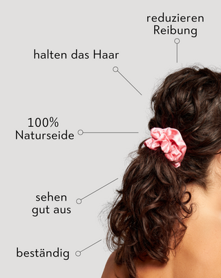 Set Haargummis Twisty aus 100% Naturseide - violett, grün, schwarz 3 Stück - 3