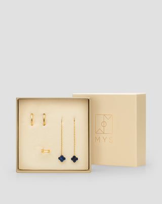 Mys Ohrring-Set aus vergoldetem Edelstahl mit Lapislazuli - 5